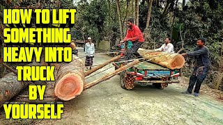 How to lift something heavy into truck by yourself
