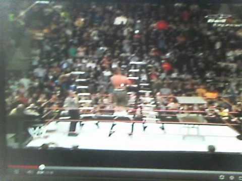 edge does a spear off a ladder to john cena
