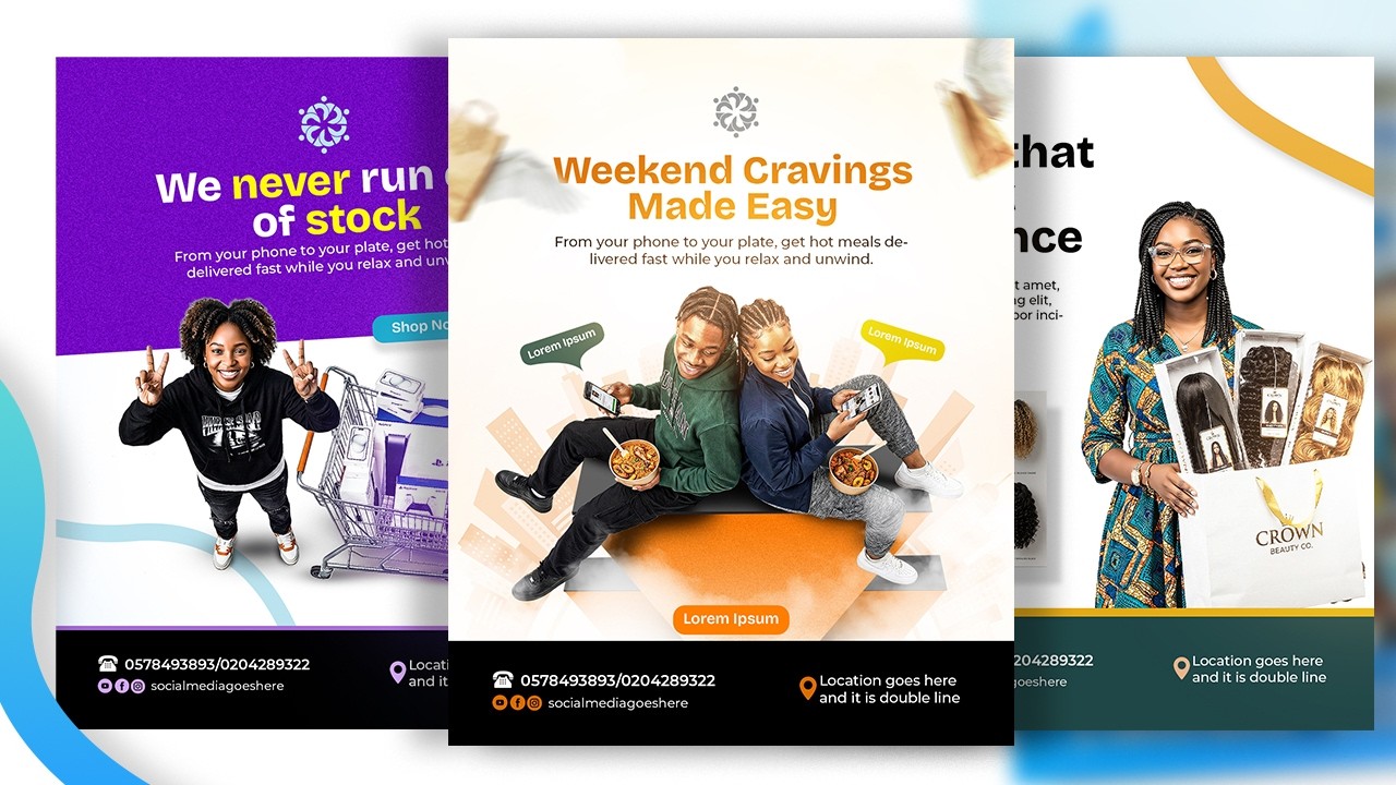 How To Create Custom Scenes In Social Media Flyers | Gradient And Shapes