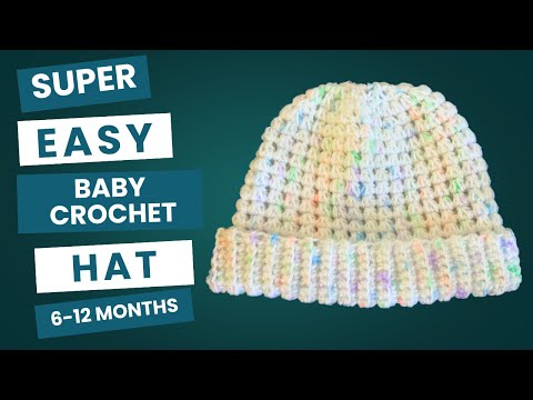 Super Easy Crochet Baby Hat Tutorial, 6-12 Months 👶👶🏾