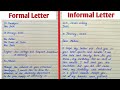 Letter Writing How To Write Letter Formal Letter And Informal Letter In English