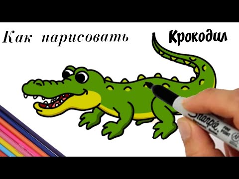 Как нарисовать Крокодила ,урок рисования для детей.How to draw a Corocodile.просто рисуем.