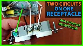 How To Split Wire an Outlet or Receptacle - Two Circuits on One Outlet (Duplex Receptacle)