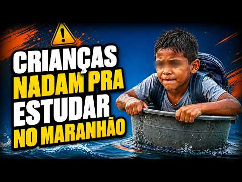 EDUCAÇÃO no MARANHÃO: Crianças ATRAVESSAM LAGOA a NADO para IR À ESCOLA! VEJA AGORA