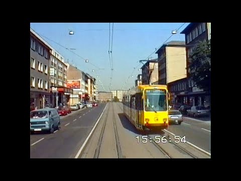 Fahrt mit der Essener Straßenbahnlinie 109 von Knappschaftskrankenhaus nach Frohnhausen 13.09.1991