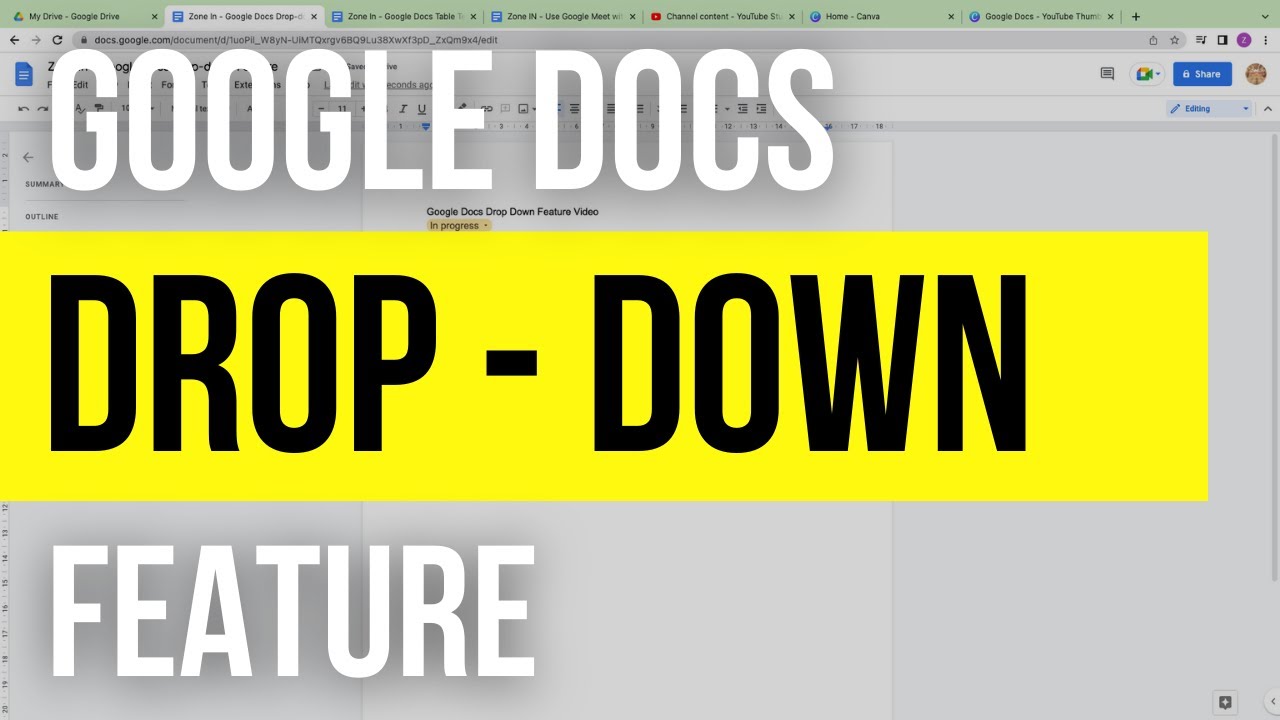 What are drop downs on Google Docs?
