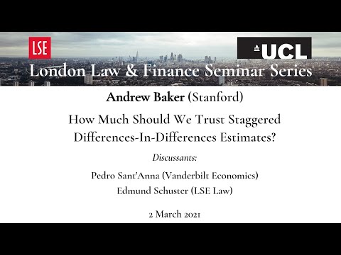 LSE-UCL Law & Finance Seminar: Andrew Baker on staggered difference-in-differences analysis