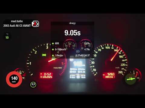 AUDI A6C5 AVANT 2.5 TDI V6 QUATTRO 400HP 800NM - Acceleration (1930kg with driver) DRAGY