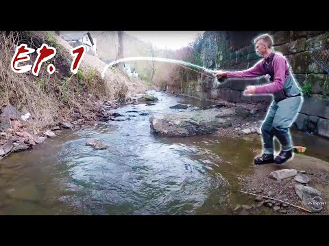 Fiskeri efter bækørreder i en lille å