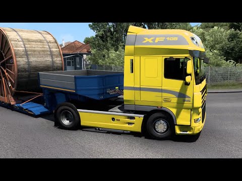 ETS 2 - DAF XF 105 Transporting a Cable Reel from Ruse to Bucharest