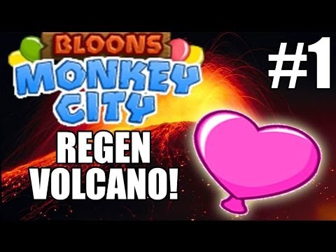 Bloons Monkey City - Gameplay - #1: REGEN VOLCANO!