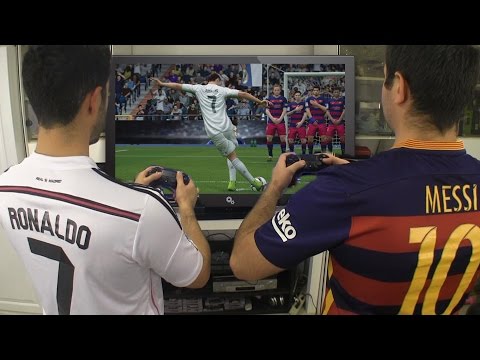 Cristiano Ronaldo vs. Messi - Play FIFA 17 | In Real Life!