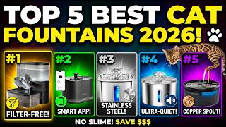 TOP 5 Best Cat Water Fountains in 2026 🐾 (Filter-Free, Stain