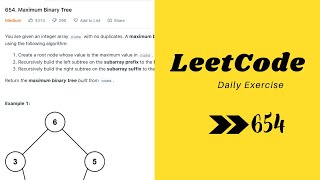 YouTube video 'LeetCode 654. Maximum Binary Tree'