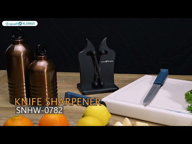 مسن سكين بلاستيك 11* 9* 16 سم - يشحذ السكاكين بسرعة، تصميم صغير وسهل التخزين، مناسب لجميع الشفرات،ضمان سنتان