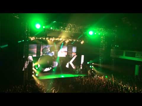 Steve Aoki, Kid Cudi, and Travis Barker perform Cudi The Kid