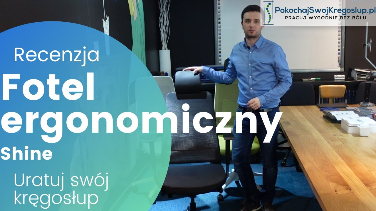 Wygodny fotel ergonomiczny biurowy Shine do pracy przy komputerze z oparciem siatka do biura