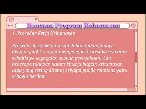 PERENCANAAN PROGRAM KEHUMASAN