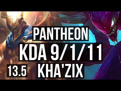 PANTHEON vs KHA'ZIX (TOP) | 4.9M mastery, 9/1/11, 1400+ games, Legendary | KR Diamond | 13.5