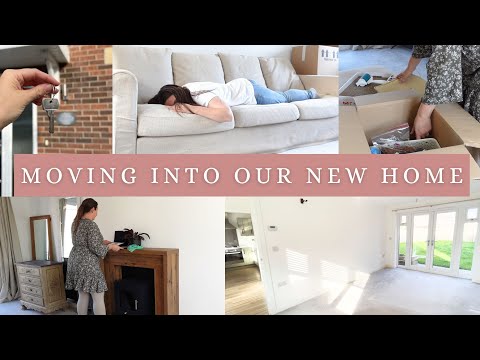MOVING DAY | unfurnished house tour, unpacking, deep cleaning + settling in | Moving Diaries #2