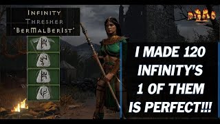 I made 120 Infinity's! Rolling until a Perfect Infinity! #d2r #diablo2 #diablo2resurrected