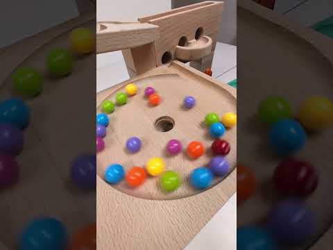 marble Run Race ASMR #148 Wooden Wave Course Colorful Marbles   #marblerun #marblerunrace #asmr