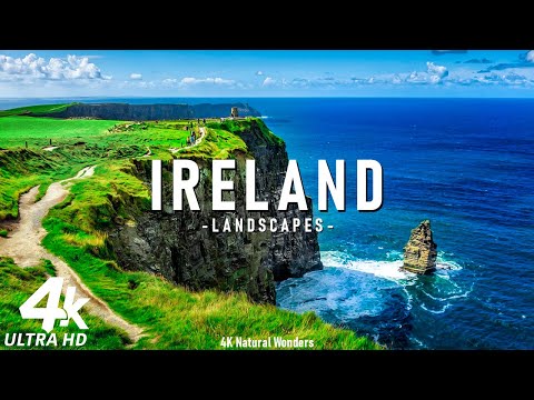 FLYING OVER IRELAND 4K UHD - Relaxing Music Along With Beautiful Nature Videos - 4K Video HD