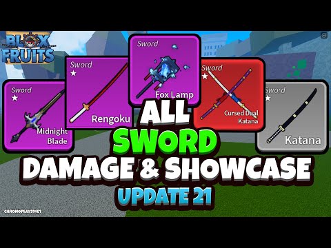 All Sword Damage and Showcase (600 Mastery) (Blox Fruits Update 21) [Roblox]