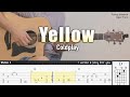 Yellow - Coldplay | Fingerstyle Guitar | TAB + Chords + Lyrics