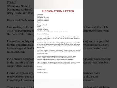 Resignation letter format - formal letter #letslearnwithsalini #resignationletter #formalletter