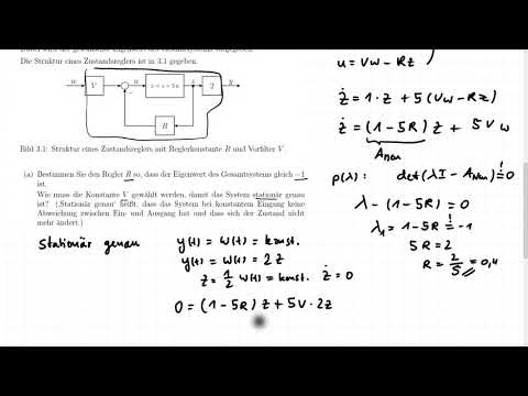 5.3.2 Tutorium GMRT - MRT - KIT | Zustandsregler  mit Eigenwertvorgabe und stationärer Genauigkeit