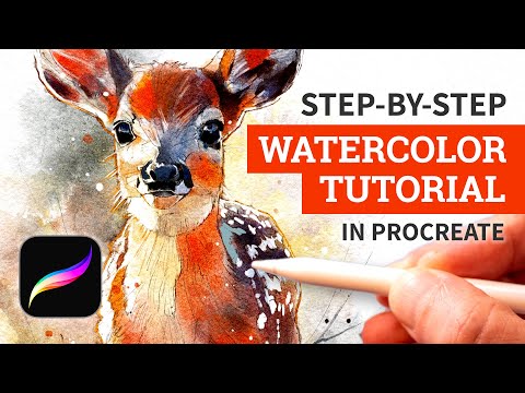 Painting a Fawn with Digital Watercolor - Full Procreate Tutorial