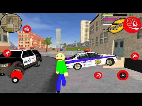 Baldi Stickman Rope Hero Vice Town City - All Police Car 2023