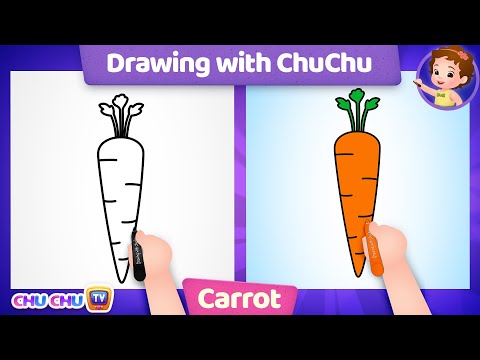 How to Draw a Carrot? - Drawing with ChuChu - ChuChu TV Drawing for Kids Easy Step by Step