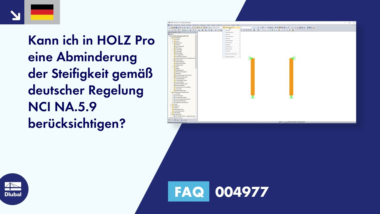 FAQ 004977 | Kann ich in HOLZ Pro eine Abminderung der Steifigkeit gemäß deutscher Regelung NCI N...