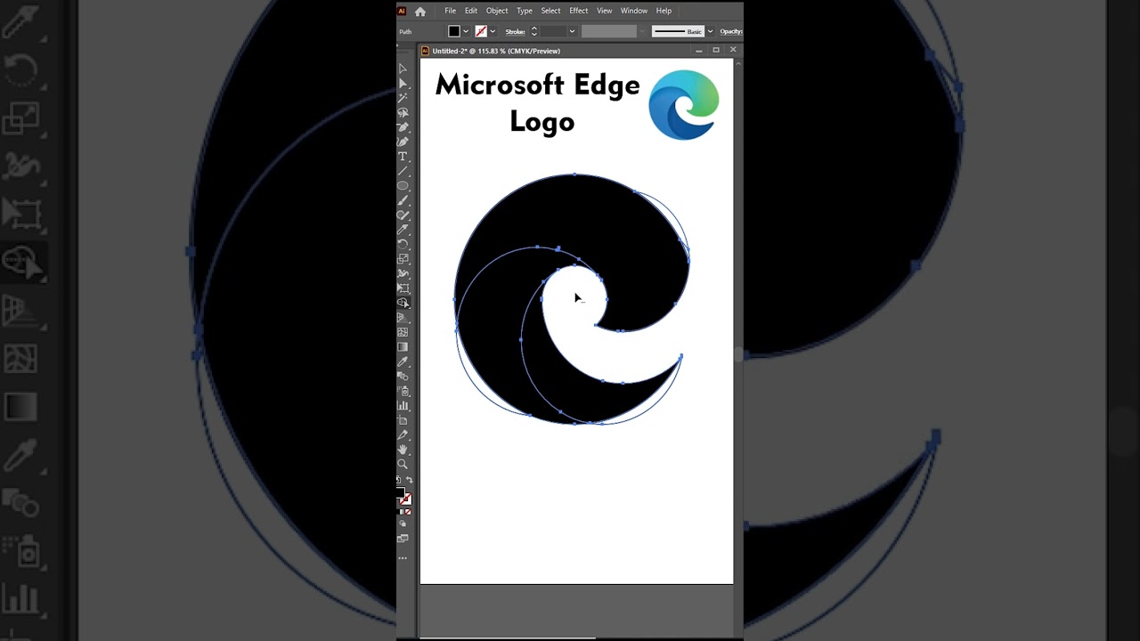 Microsoft Edge Logo in Illustrator #shorts