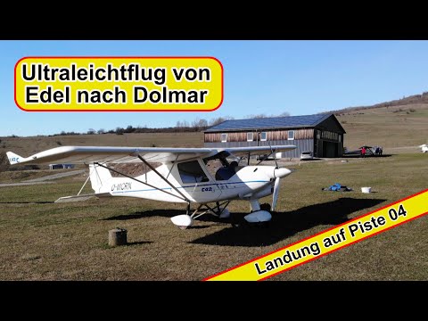 Ultraleichtflug mit Ikarus C42 c von Edel nach Dolmar 2019 - Landeanflug Piste 04 - DJI Osmo Pocket