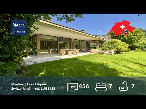 Lugano-Magliaso: prächtige Villa mit Innenpool, direkt am Luganersee, Schweiz