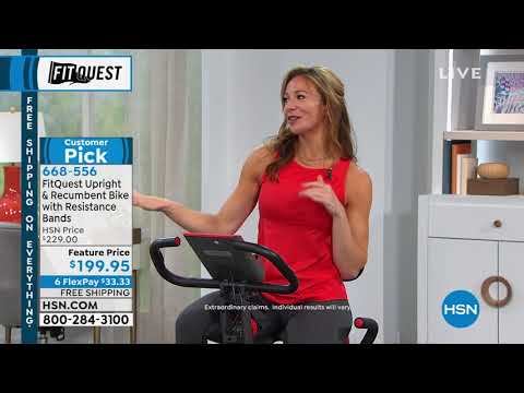 FitQuest Upright   Recumbent Bike with Resistance Bands