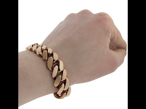 Heavy Rose Gold Cuban Link Curb Bracelet 9 Inch - 111.9G - Hatton Jewellers London C200