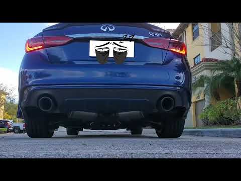 (COLD START) Infiniti Q50 3.0t MBRP 3" Catback & HKS Resonated Lower Downpipes