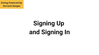 SKOG - Signing Up and Signing In