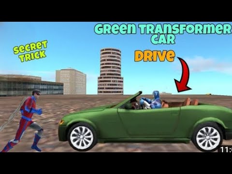 New Drive Green Transformer Car Rope Hero| New Update|Drive Robot Car In Vice Town| @darkspider4.0