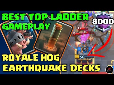 INSANE 8K TROPHY GAMEPLAY !! ROYALE HOG/EARTHQUAKE DECKS | CLASH ROYALE
