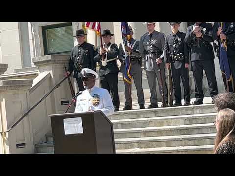 Malcolm Nance speaks at Memorial Day observance 2023 in Hudson, NY
