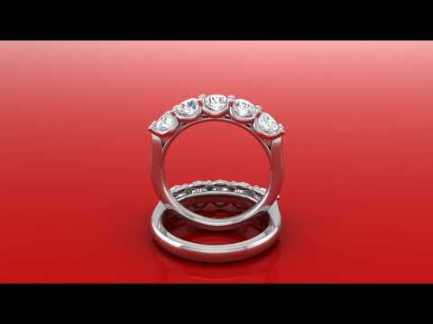 White Gold 5 Stones Prong Set Diamond Wedding Anniversary Ring Band SKU RG47329