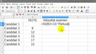 Tableur : utiliser la fonction SI
