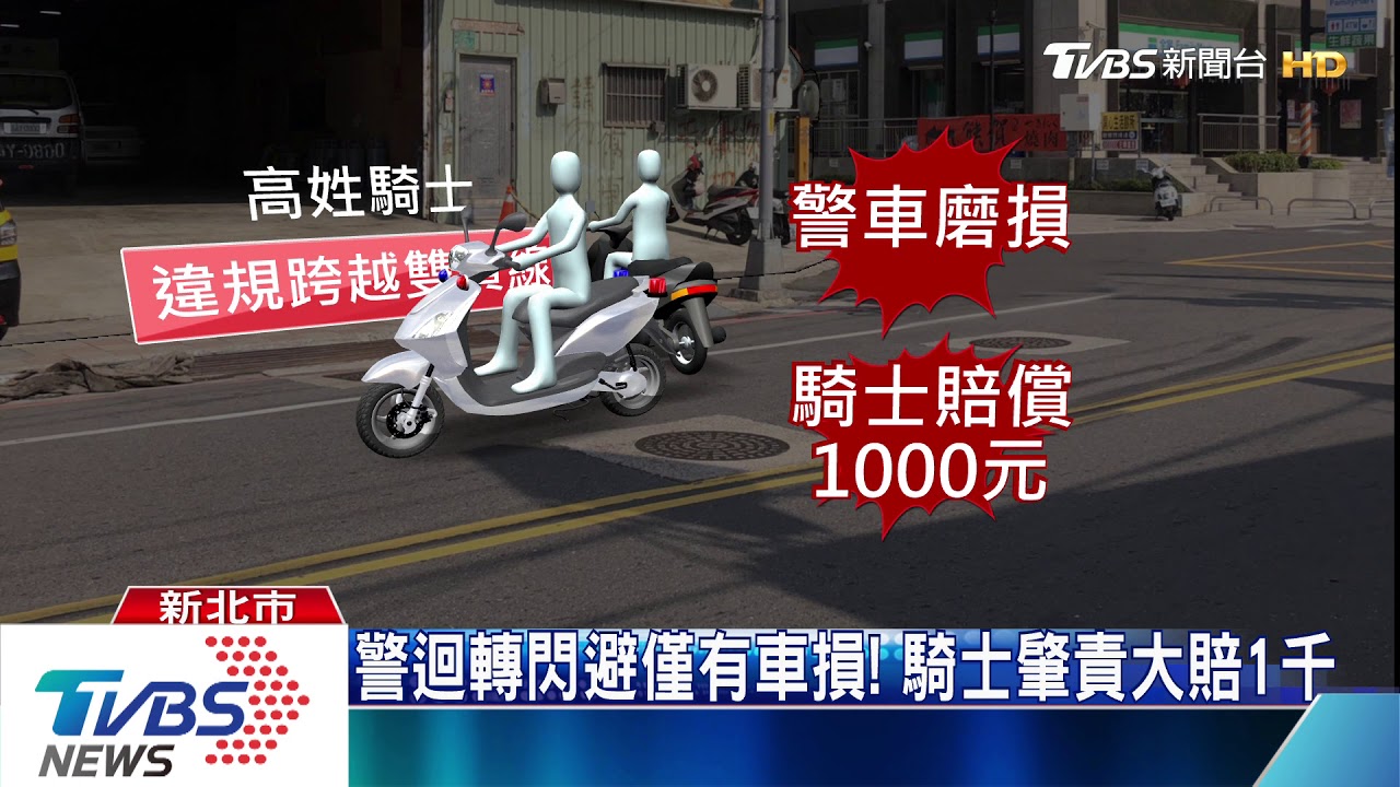 違規跨雙黃線險撞! 員警急「撐腰」大迴轉