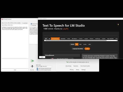 LM Studio Speech To Speech - 1400 Voices 90 Languages No Code