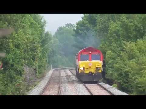 DB schenker 66001 & 66120  from Westbury to Eastleigh